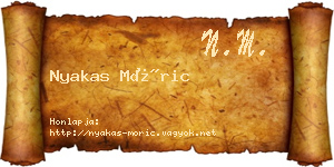 Nyakas Móric névjegykártya